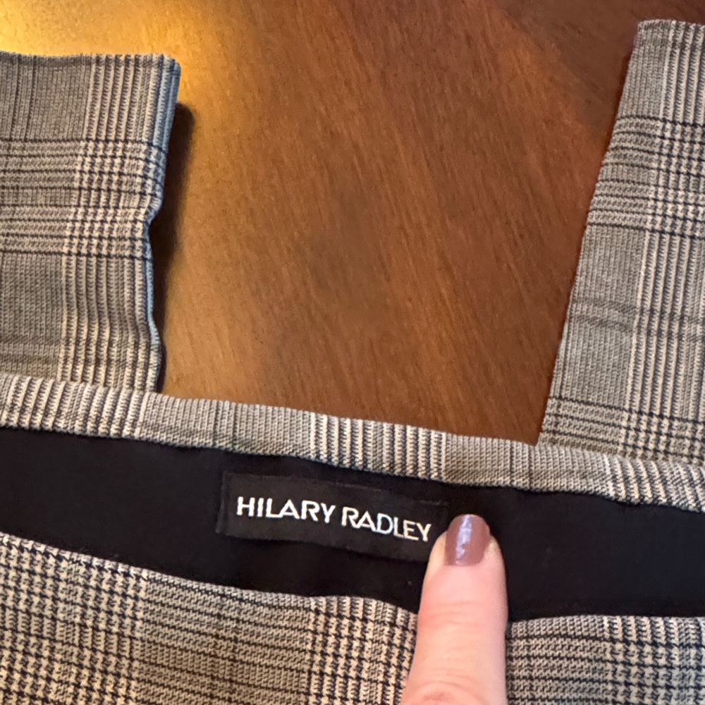 Hilary Radley Black and Gray Checkered pants